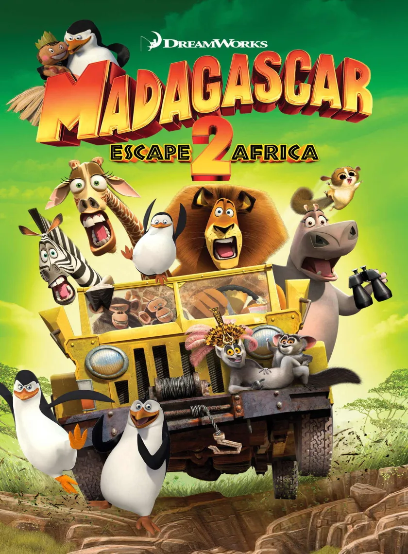 Madagascar 2 - Escape 2 Africa (2008) (Hindi + English) Dual Audio Animated Movie BluRay HD ESub